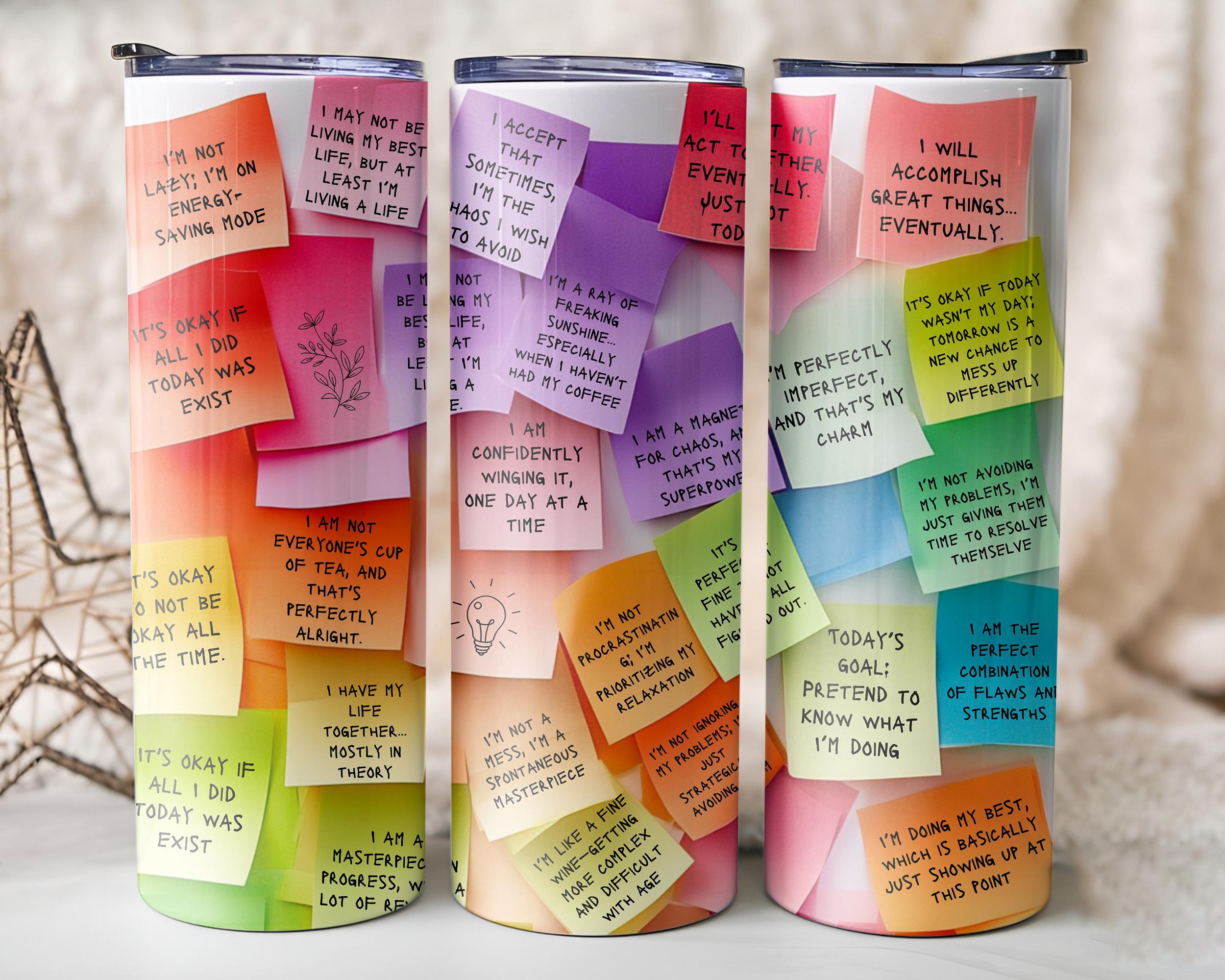Sarcastic Positive Affirmation Tumbler with Straw, 20oz 30oz Skinny Tumbler,It is Ok Mental Health Tumbler,Colorful Inspirational Coffee Cup Sarcastic Positive Affirmation Tumbler with Straw, 20oz 30oz Skinny Tumbler,It is Ok Mental Health Tumbler,Colorful Inspirational Coffee Cup