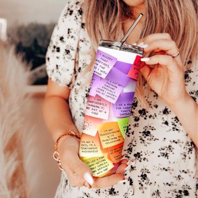 Sarcastic Positive Affirmation Tumbler with Straw, 20oz 30oz Skinny Tumbler,It is Ok Mental Health Tumbler,Colorful Inspirational Coffee Cup Sarcastic Positive Affirmation Tumbler with Straw, 20oz 30oz Skinny Tumbler,It is Ok Mental Health Tumbler,Colorful Inspirational Coffee Cup