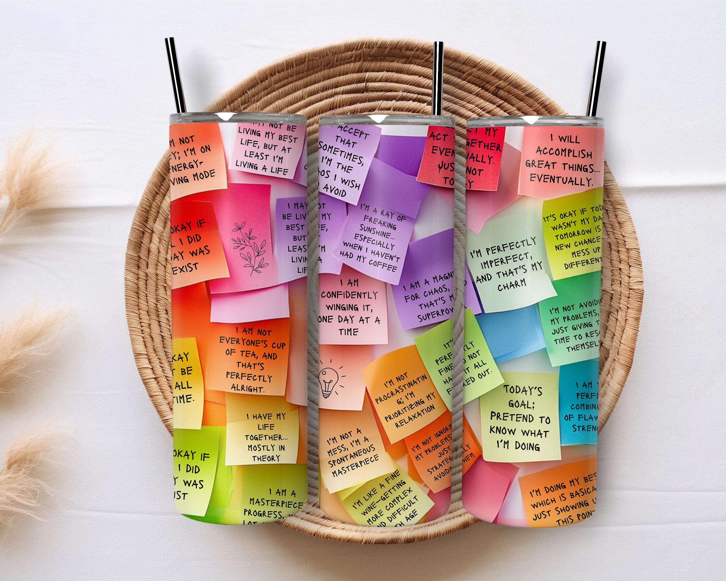 Sarcastic Positive Affirmation Tumbler with Straw, 20oz 30oz Skinny Tumbler,It is Ok Mental Health Tumbler,Colorful Inspirational Coffee Cup Sarcastic Positive Affirmation Tumbler with Straw, 20oz 30oz Skinny Tumbler,It is Ok Mental Health Tumbler,Colorful Inspirational Coffee Cup