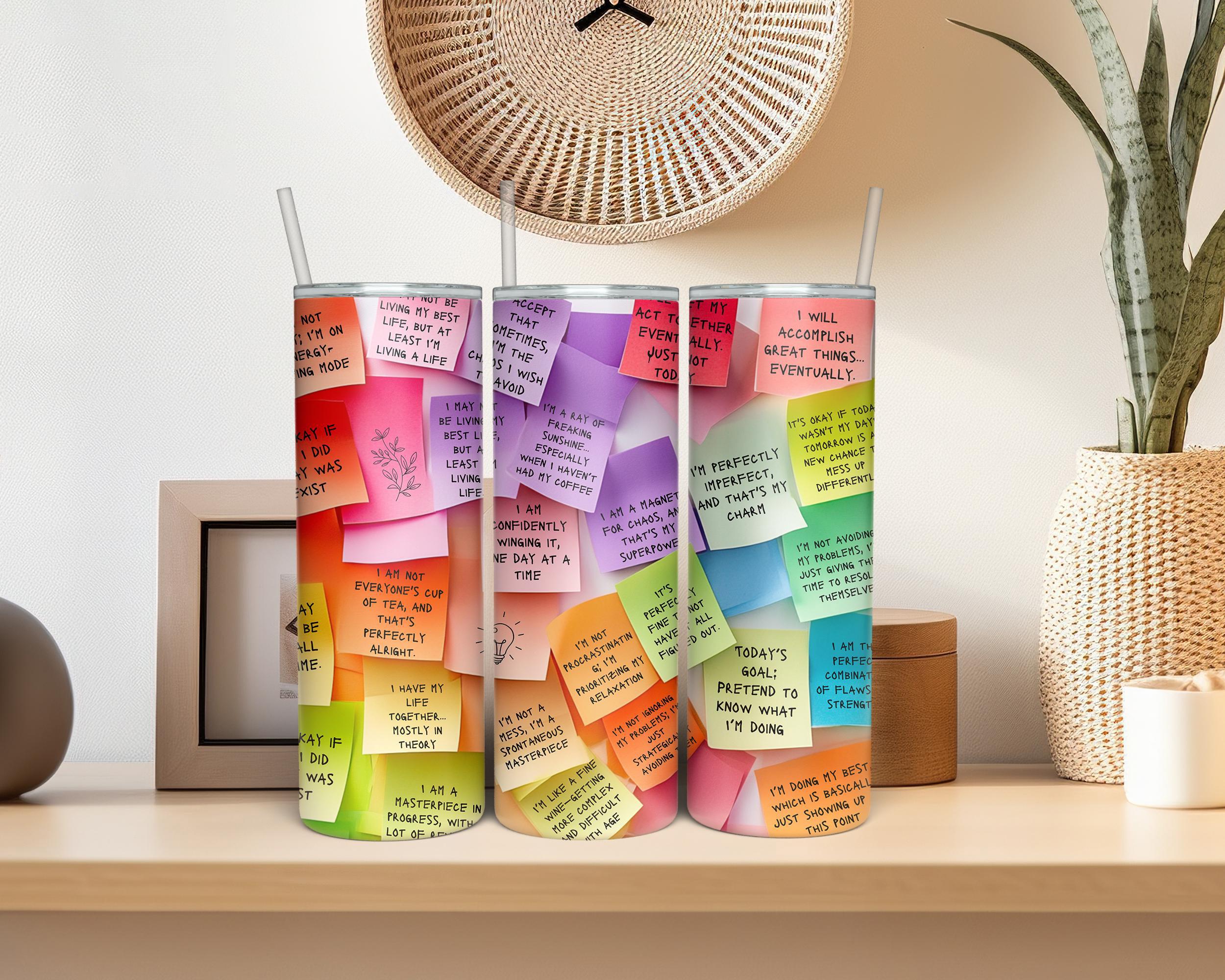 Sarcastic Positive Affirmation Tumbler with Straw, 20oz 30oz Skinny Tumbler,It is Ok Mental Health Tumbler,Colorful Inspirational Coffee Cup Sarcastic Positive Affirmation Tumbler with Straw, 20oz 30oz Skinny Tumbler,It is Ok Mental Health Tumbler,Colorful Inspirational Coffee Cup